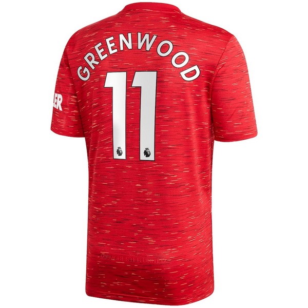 Camiseta Manchester United NO.11 Greenwood 1ª 2020-2021 Rojo